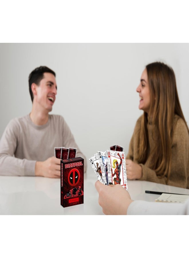 Waddingtons Number 1 Deadpool Playing Card Game, Play with your favourite superheroes from Lady Deadpool and Kidpool, gift and toy for ages 14 plus, Red - Image 5